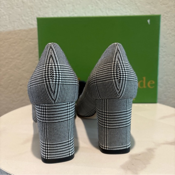 Kate Spade Plaid Heels with Black Bow - Picture 2 of 10